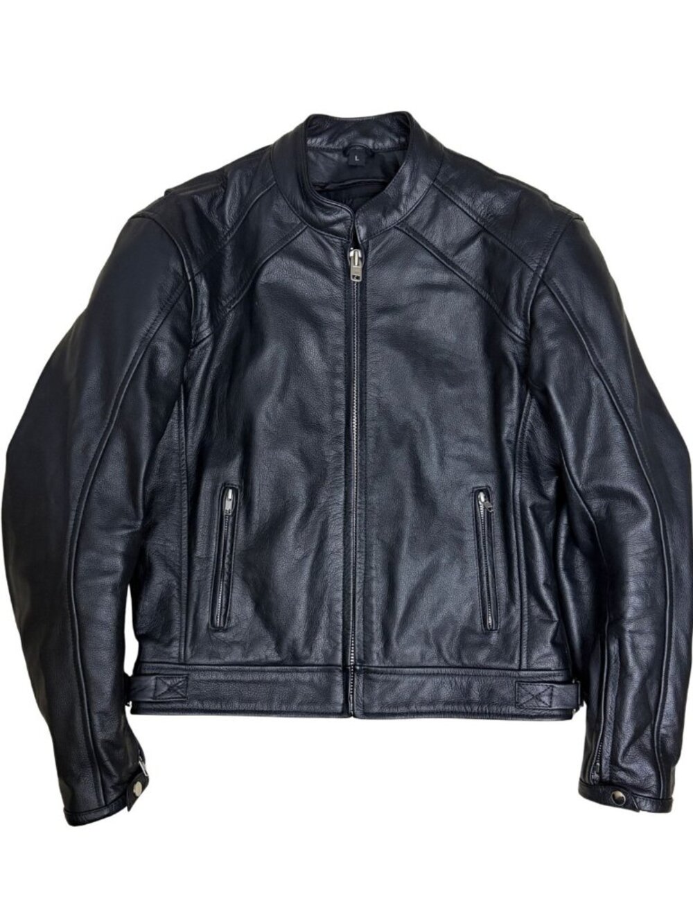 AGV MOTORCYCLE Protective LEATHER Jacket Biker Bomber Lined Coat Mens Large
